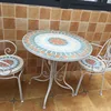 Blanco dos sillas una mesa (diámetro 80cm)