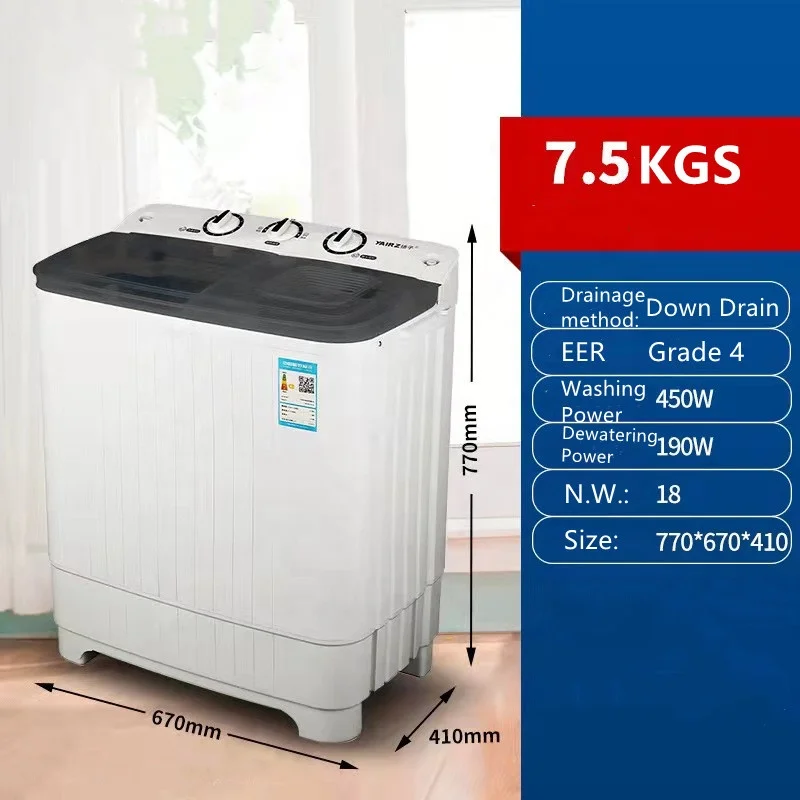 Оптовая продажа двухместная ванна большой вместимости 11 кг полуавтоматическая стиральная машина с сушилкой для общежития или персонала машинная