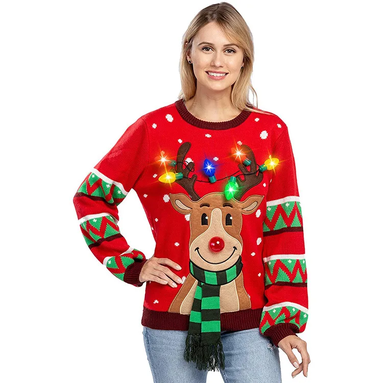 2021, Рождественский вязаный джемпер унисекс с рисунком, страшные свитера с фантастическим дизайном