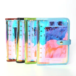 New Design Laser Waterploof  Color  Custom PVC Cover Loose Leaf  Planner  Notebook with Buckle