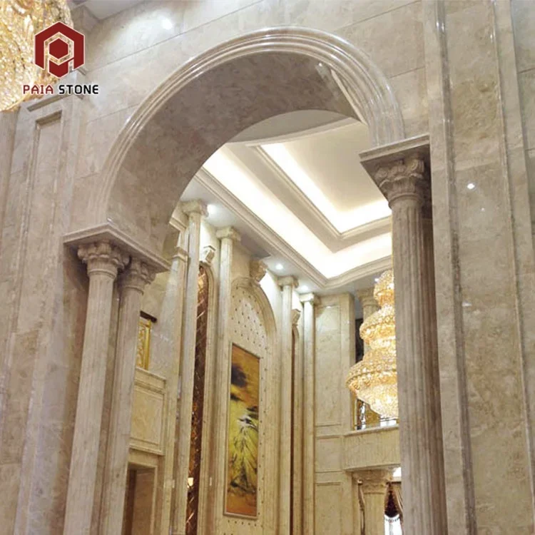 Laminato in marmo naturale Cappuccino Beige economico in vendita