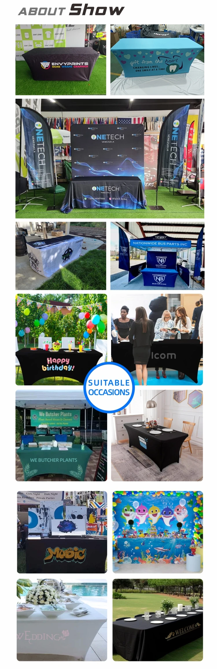 Custom Factory Fast Shipping Tablecloth for Business Advertising ...