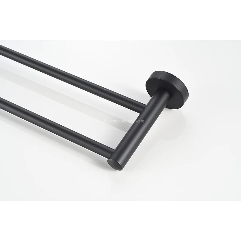 product matte black modern bathroom accessories set wall mounted bathroom towel rack set-6