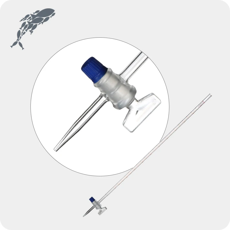 JOAN LAB Clear Glass Class a Burette With Rubber Tubing Connection