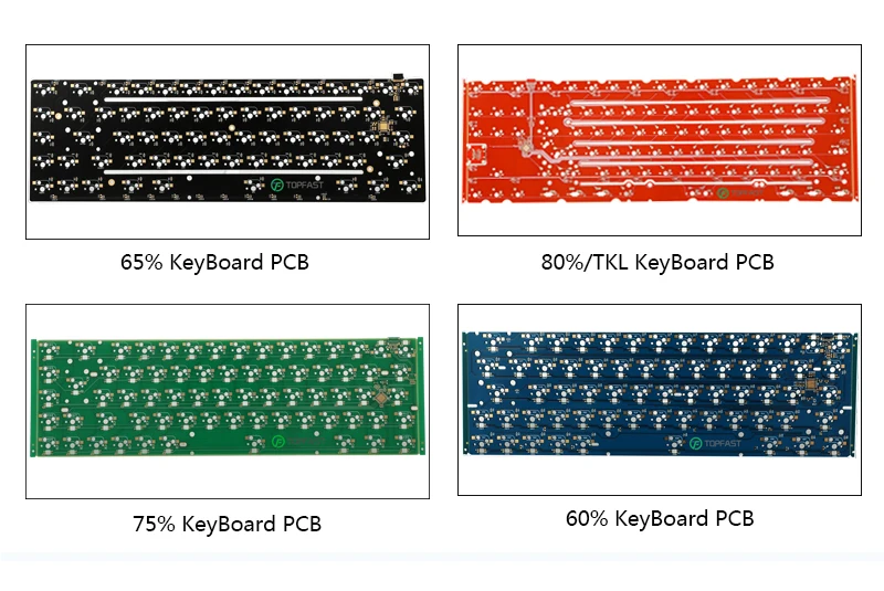 Topfast Custom Layout Design Qmk Via Rgb 40 50 60 65 75 Tkl Mechanical Keyboard Pcb Iso Pcb