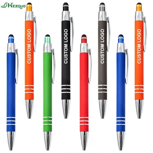 Custom Metal Aluminium Ballpoint Pen-support Customized Laser Engraved logo with Stylus Touch Screen on Top Ball Pen