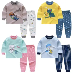 Children's Underwear Set Pure Cotton New Boys and Girls Autumn and Winter Pajamas Baby Autumn Clothes Autumn Pants Home Clothes