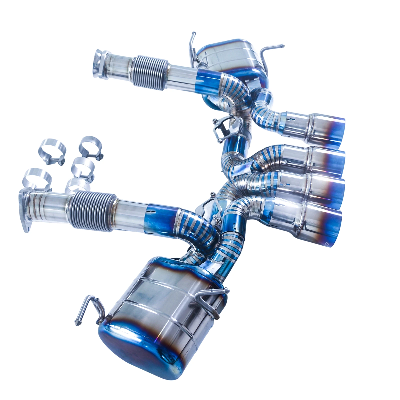 / For 2020-2024 Corvette C8 ZR1 5.5L Catback Blue Process Titanium Alloy Four Tip Exhaust