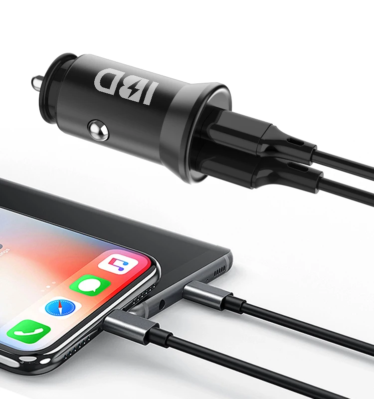 Машинка для стрижки 48 Вт, состоящий из универсального адаптера на 2 USB Автомобильное зарядное устройство 12V/24V 30W зарядное устройство мобильного телефона QC3.0 18W Быстрое Автомобильное зарядное устройство мини-дизайн