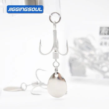 10pcs/box Sea Fishing Triple Three Hooks 2# 4# 6# 8# High Carbon Steel Rotating Sequined Fish Treble Hook Strengthen Tuna – Hooks – view 2