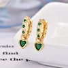 Gold-plated greenstone earrings