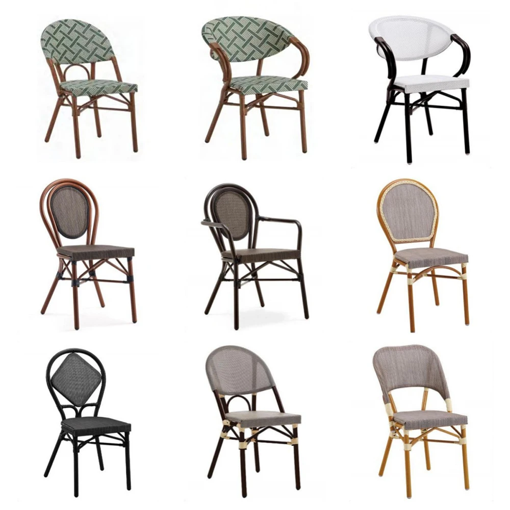 product modern durable woven rattan metal frame waterproof restaurant patio outdoor dining chair-4