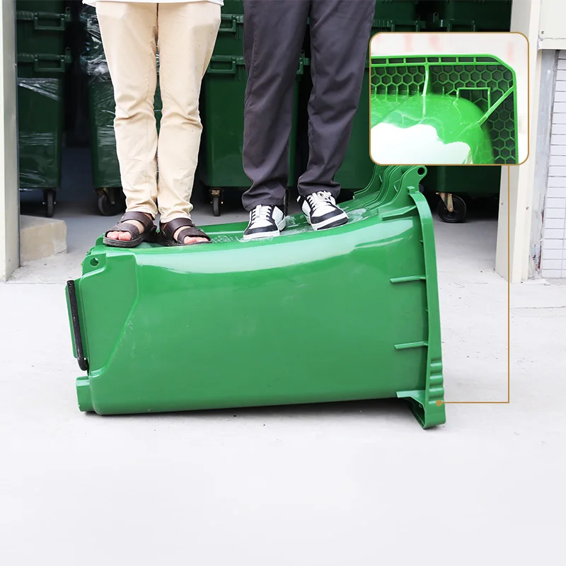 Ultrastrong Front Handle 120L Large Plastic Underground Outside Street Recycling Garbage Bins With Foot Pedal and Lid