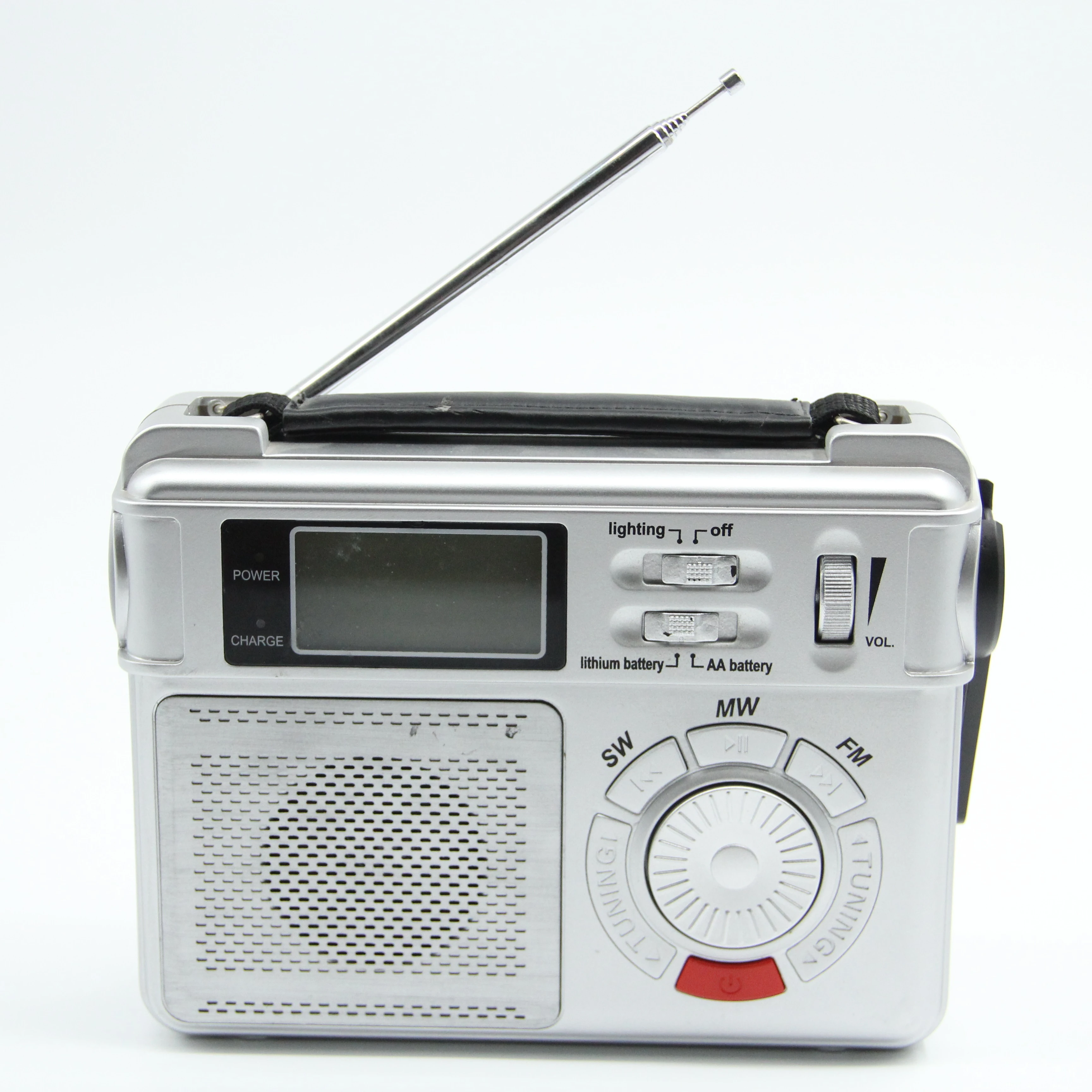 WB-1195 NOAA Weather Forecast AM FM Emergency Radio With Handcrank Power Torch