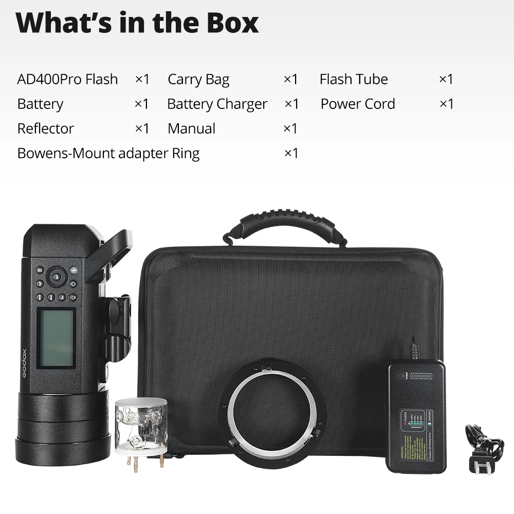 GODOX AD400PRO ケース付き Godox Case for AD400Pro Flash Head - The Camera Exchange