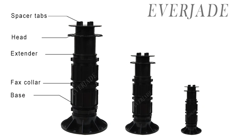 Durable self leveling Adjustable plastic pedestal