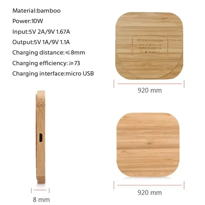 Cargadores Carregador Chargeur Wooden Bamboo Charger Charging Pad ...