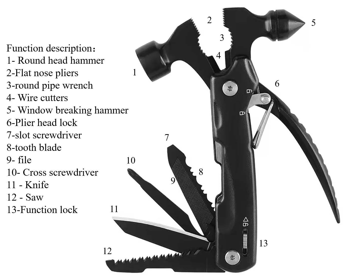 12 In 1 Hammer Folding Pliers Multi Tools Buy Hammer,Folding Pliers