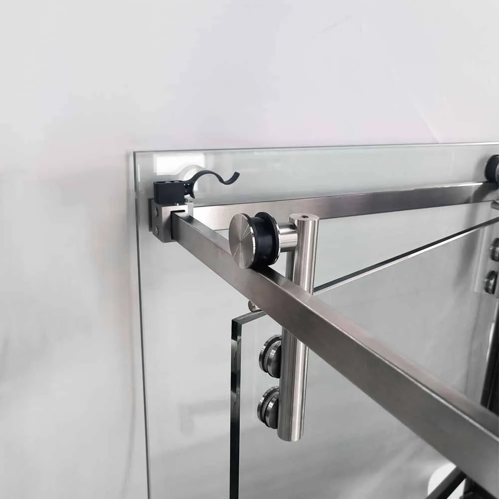 Corner Box Sliding Shower Room Enclosure  Kits Complete With L Shape Hardware with Room Saving and Easy Installation