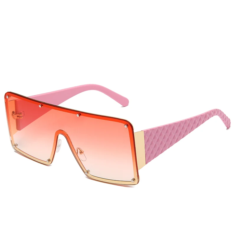 NWOGLSS 58287 Colorful Metal Square Oversized Fashion Conjoined Sunglasses aperçu 21