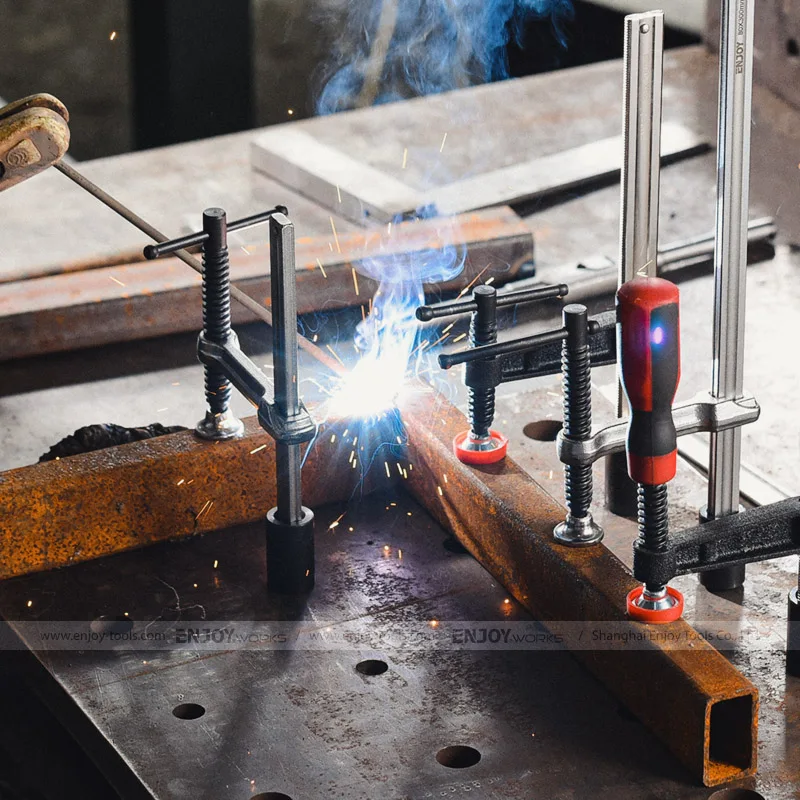 Factory Customized Handle Throat Adjustable Weld Welding Table Clamp