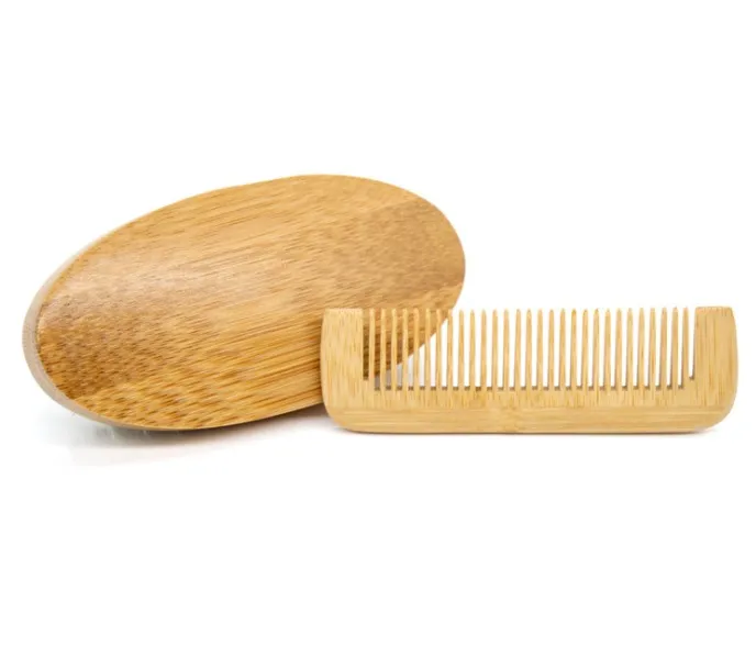 Beard Brush And Beard Comb Set For Men Grooming Styling & Shaping Handmade Wooden Comb And
