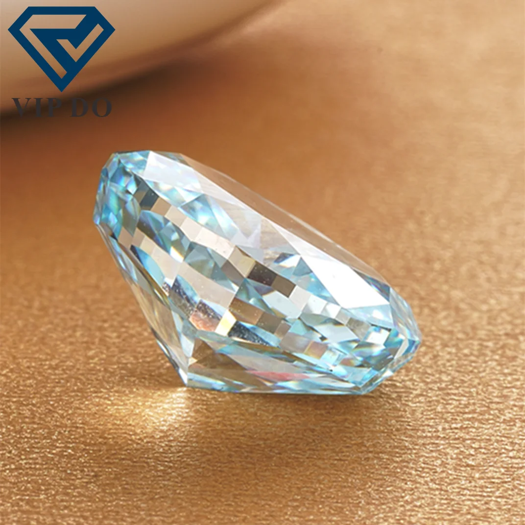 7Aグレード楕円形砕氷カットアクアマリン高炭素ダイヤモンド