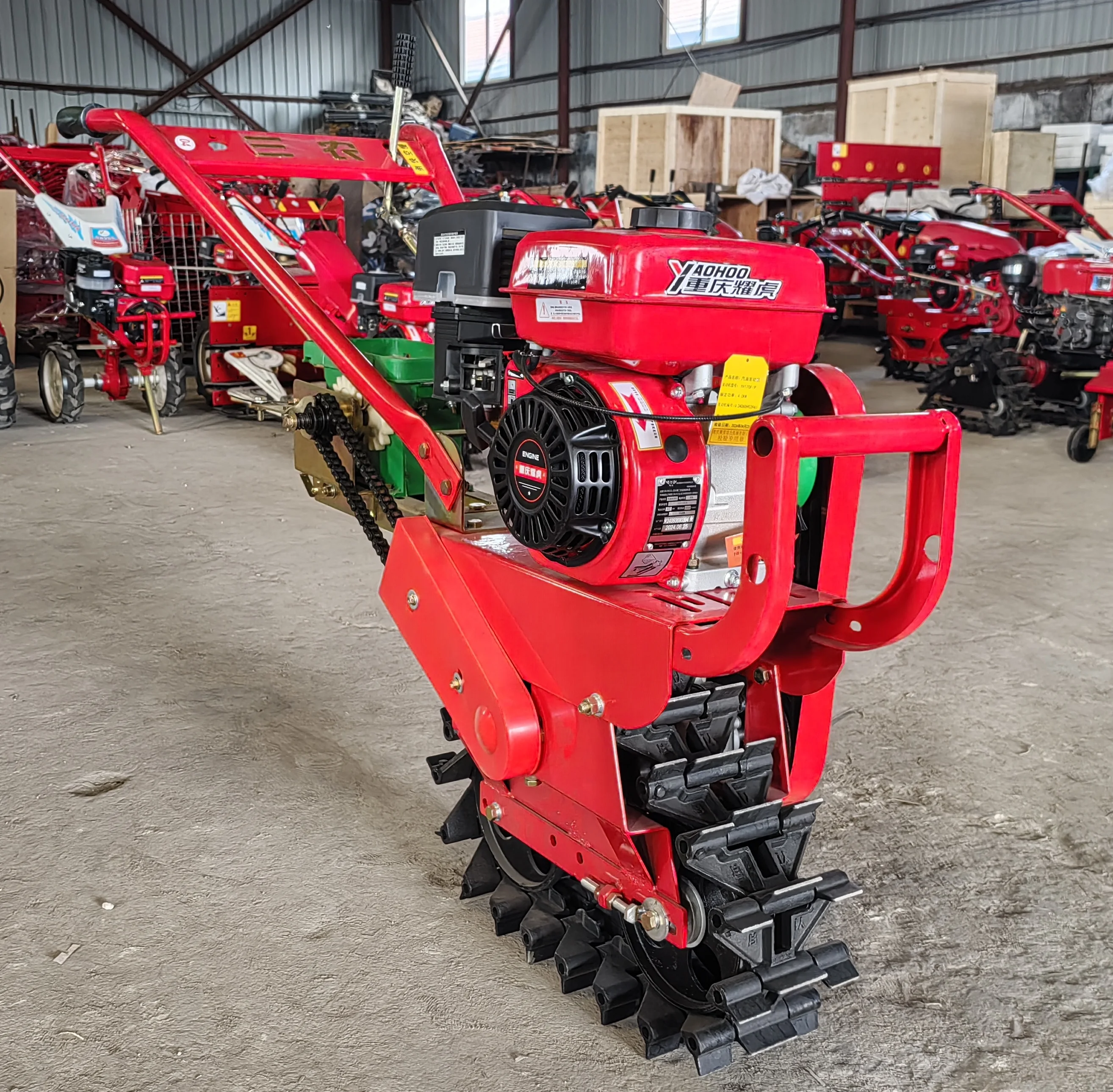 9HP Gasoline Engine Micro Tiller with Flip Plow - High Productivity