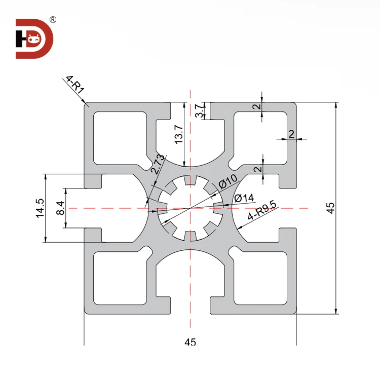 product industrial extruded aluminum alloy profile 4545 is suitable for assembly of assembly line workbenches-3