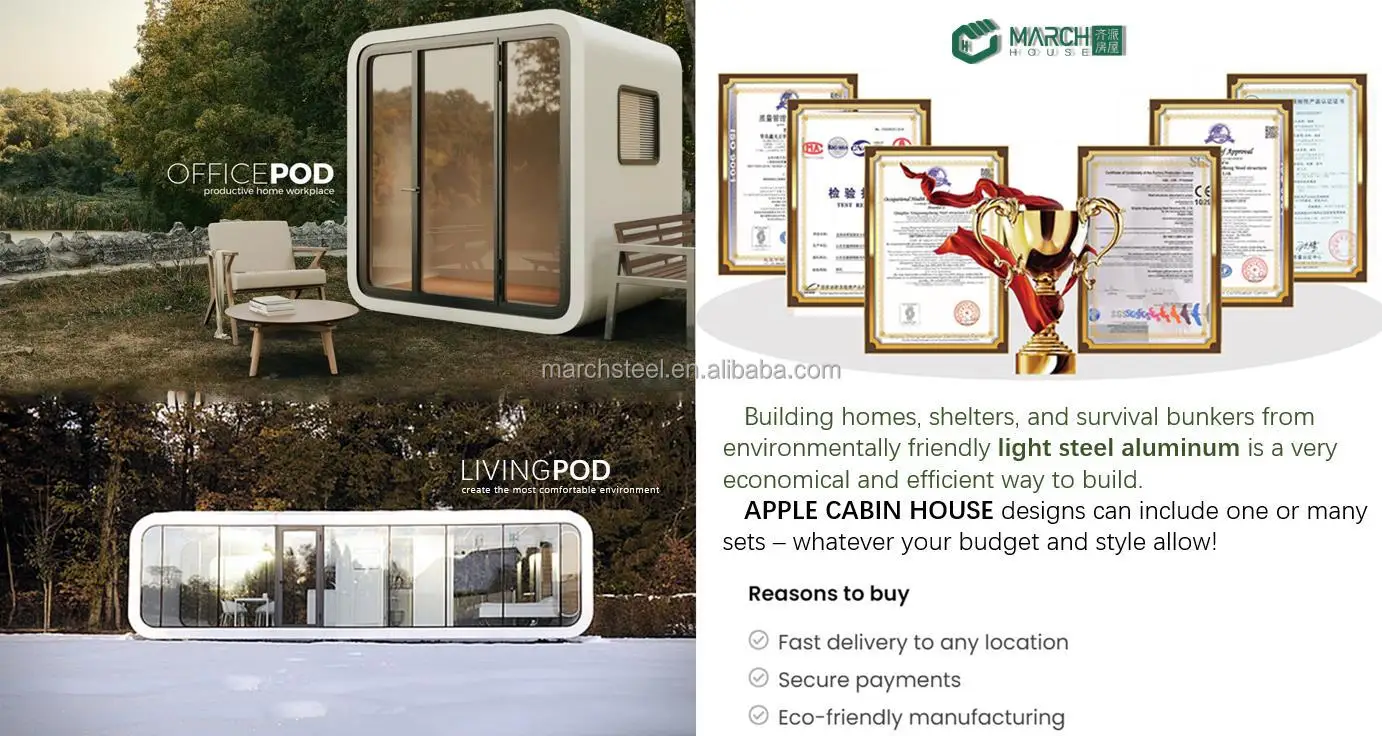 20ft And 40ft Modular House Indoor Home Office Pod Apple Cabin Office ...