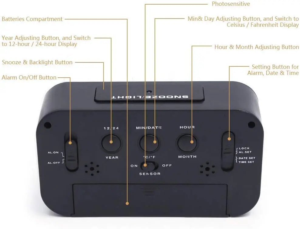 2026 Temperaturel Alam Digital Led Alarm Desk Table Clock Electronic Desk Table Clocks With Calendar LCD Table Clocks