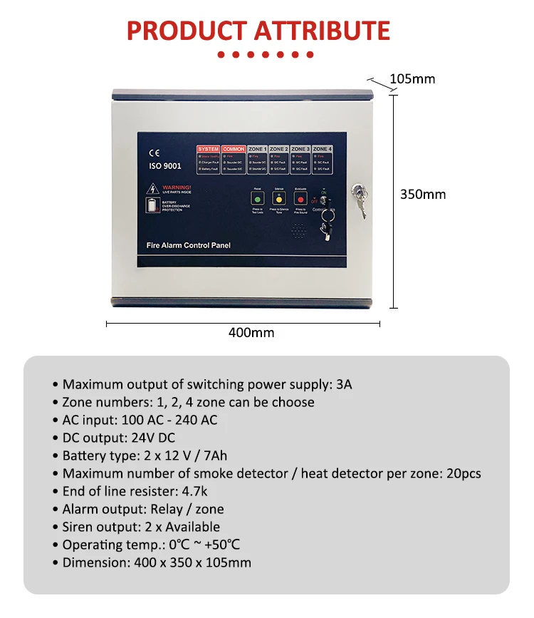 Conventional Fire Alarm Control Panel 1-32 With Red Color - Buy Loop ...