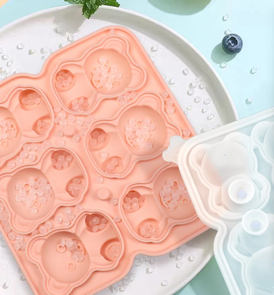 6-Piece Small Bear Silicone Ice Cube Mold Popular Household Ice Cream Tool for Making Frozen Ice Balls supplier