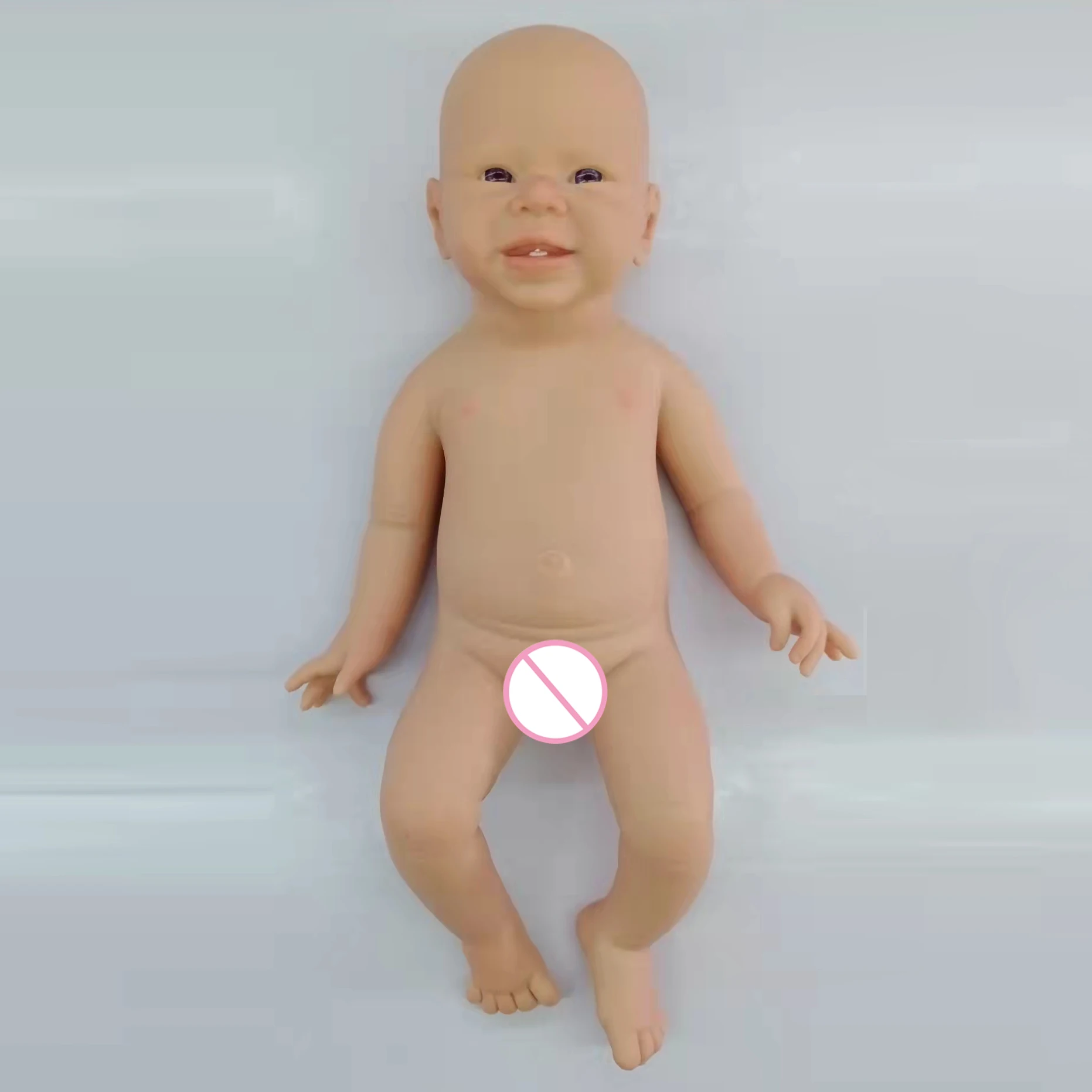 Qican Boneca bebê reborn silicone corpo inteiro 19 polegadas