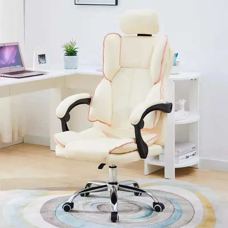 Modern Home Office Ergonomic Swivel Chair Cooling Backrest Mesh Comfortable Sedentary Gaming Chair Nylon Synthetic Leather Seat