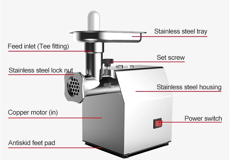 2024 220kg/Hour Powerful Factory Direct Sales Stainless Steel meat mincer machine meat mincer  meat mincer manufacture