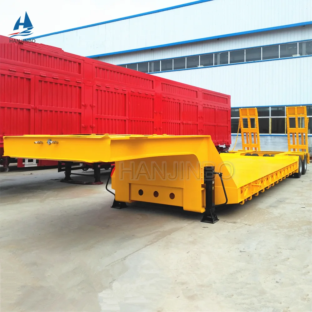 Lowboy 6 Axle 120 Ton Heavy Cargo Container Loader Lowbed Semi Trailer Truck