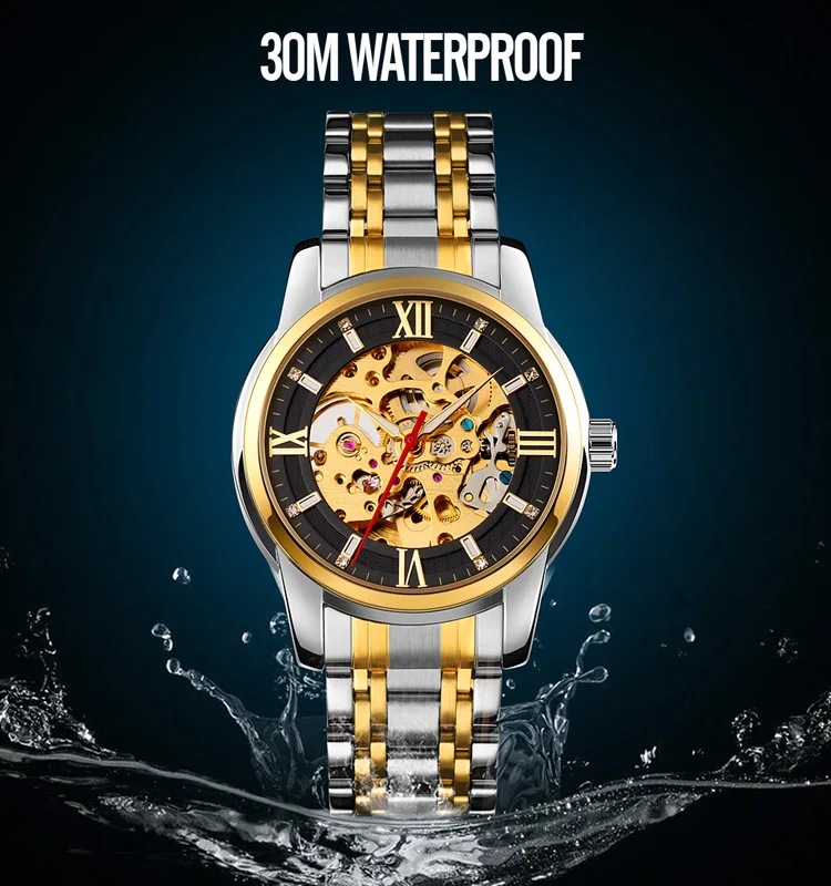 Fashion Luxury Men Automatic Mechanical Business Gold Watch Oem ...