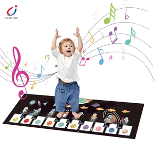 Chengji Baby Pedal Piano Activity Mat Gym Baby Piano Play Mat Space Themed Little Baby Playing Mat with Music and Sound