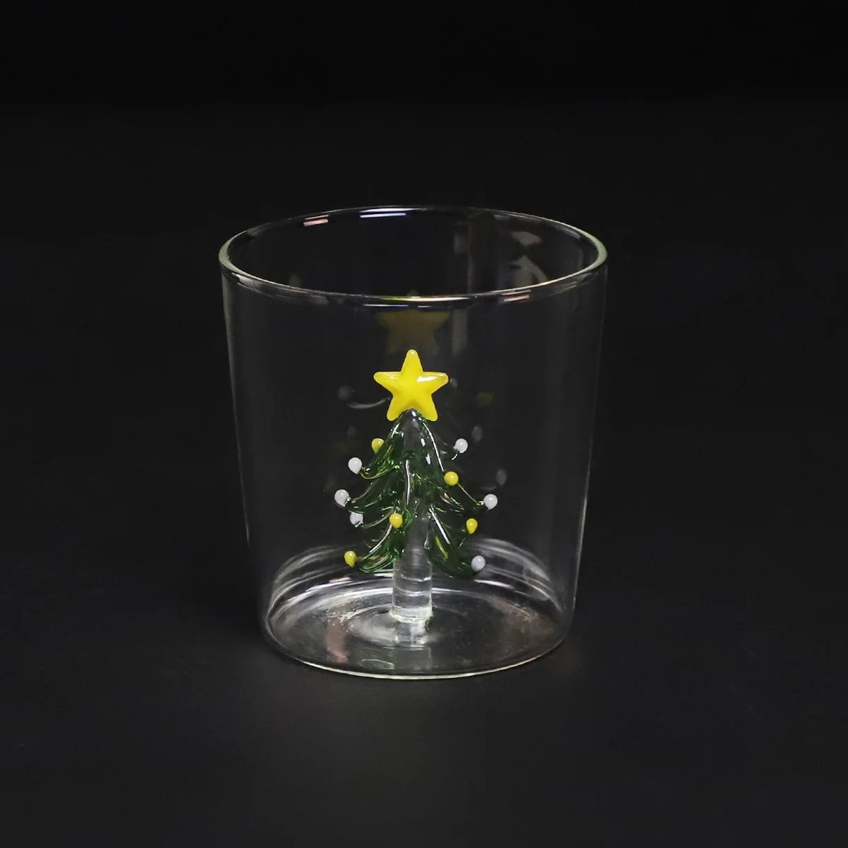 Glass Home Use Juice Cup 3D Christmas Tree Figurine Custom Creative Desktop Office Coffee Cup High Borosilicate Glass