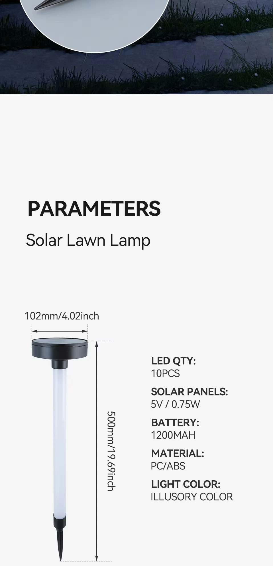 product led lawn lamp solar outdoor lights night light waterproof landscape solar lawn lantern rgb 80 7 colors flicker dc 6v-43