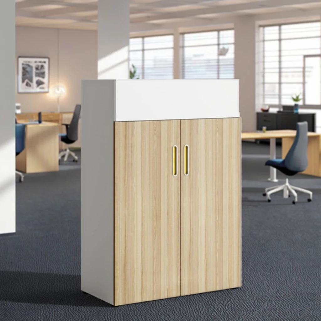 Office Flower Pot Storage Cabinet with Hybrid Design Built-In Plant Holder & Document Shelves-Modern Home & Business Furniture 4