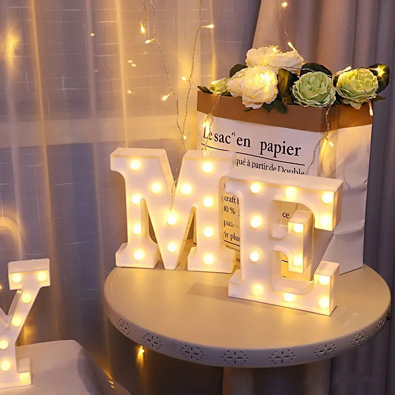 LED Battery Rechargeable Number Led Marry Me Light Up Letters Night Light Gift Christmas Sign Birthday Party Wedding decoration details