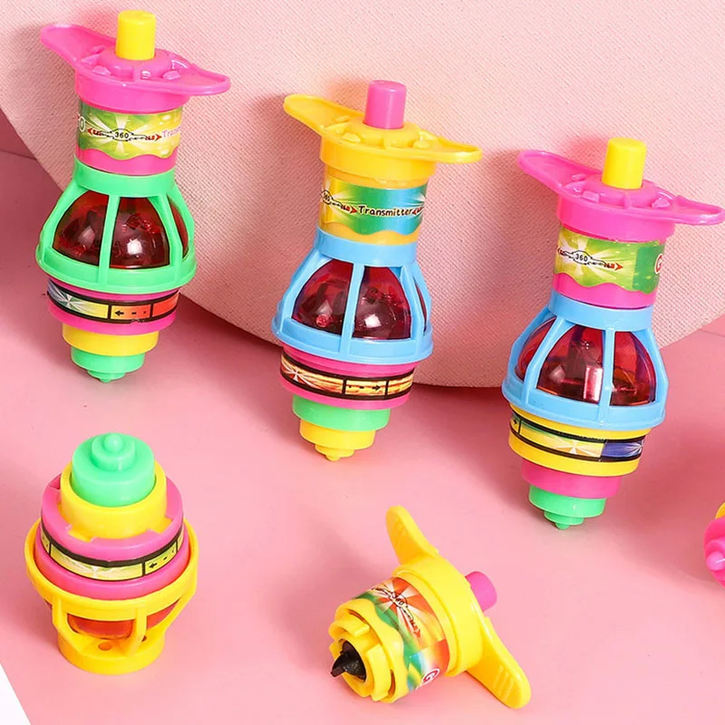 Factory Wholesale LED Light up Flashing UFO Spinning Tops with Gyroscope Flashing Spinning Toys Novelty Bulk Toys Party Favors
