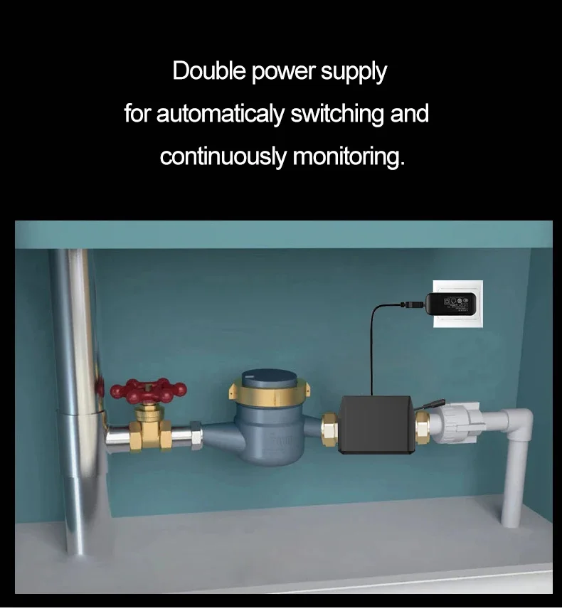 Ultrasonic Water Leak Alarm protection System Auto Shut Valve Water Leakage Sensor Wifi Smart Water Leak Protector
