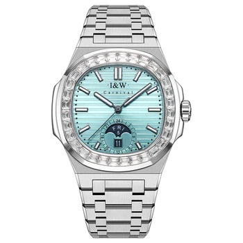 Men's Luxury Mechanical Wristwatch 42mm Automatic Sapphire Luminous Steel Strap Waterproof Multiple Dials with Pointer Display