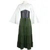Green [skirt with cinched waist]