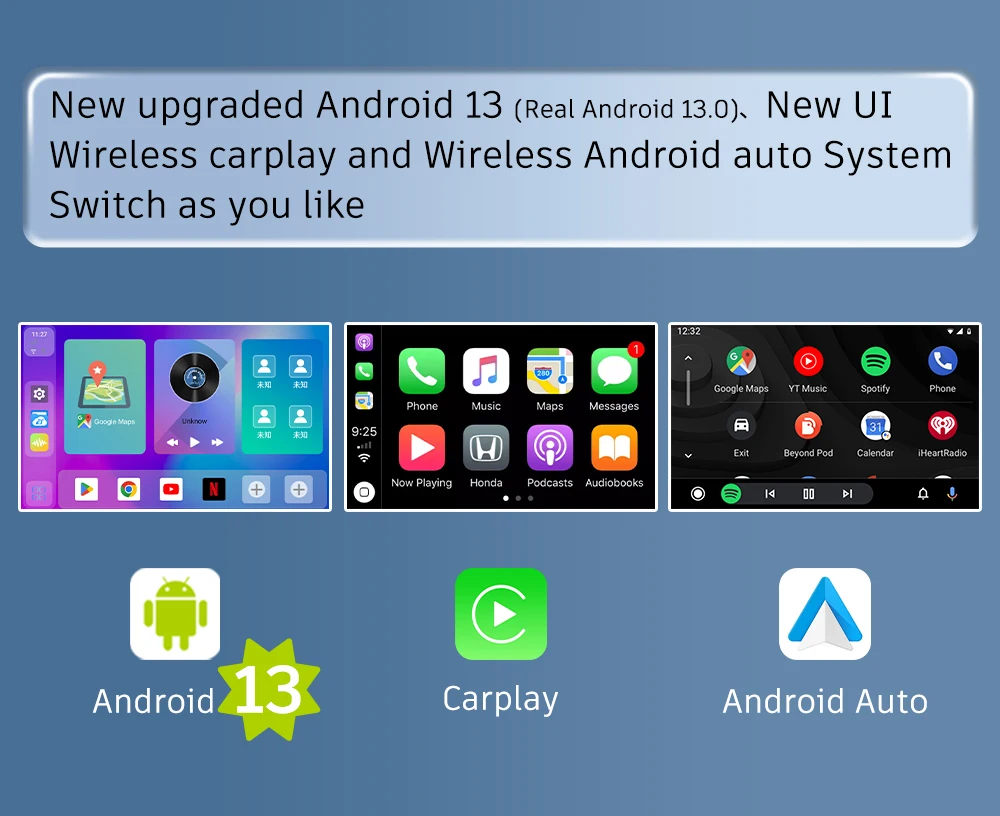 Ihey Linkit Wireless Carplay Ai Box 6125,4+64gb Android 13.0
