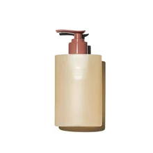 Natural Color PE Plush Material Soft Touch Bottle 500ml 300ml Flat Shoulder Body Wash Shampoo Lotion Bottles with Pump Dispenser