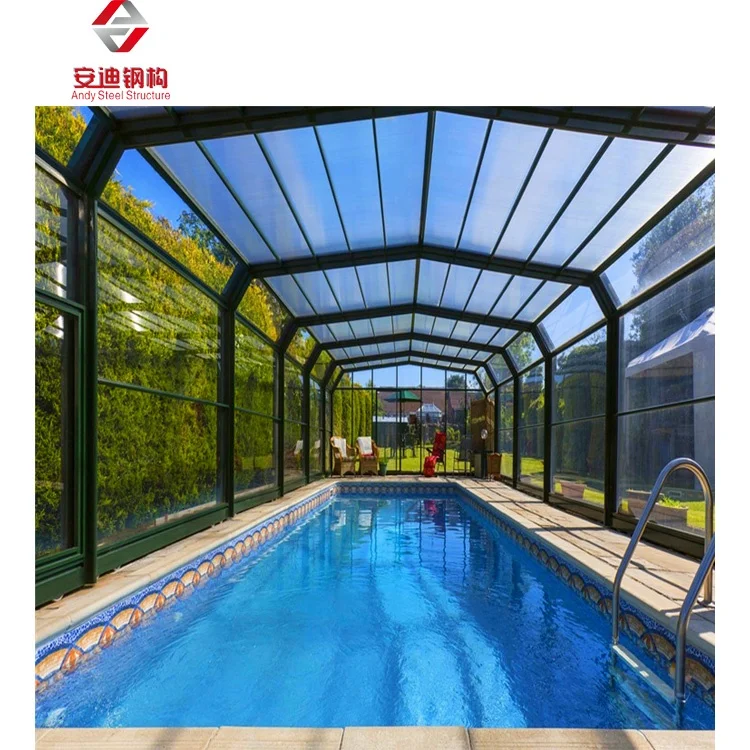 Prefab Swimming Pool Cover Space Frame Roof Steel Structure Building
